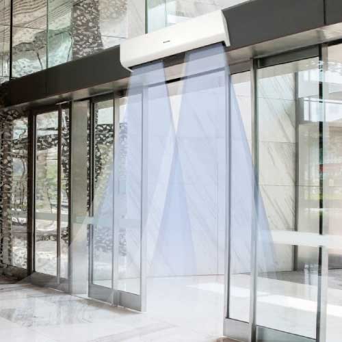 Κουρτίνα αέρος για ιπτάμενα έντομα για προληπτική απεντόμωση σε επαγγελματικούς χώρους