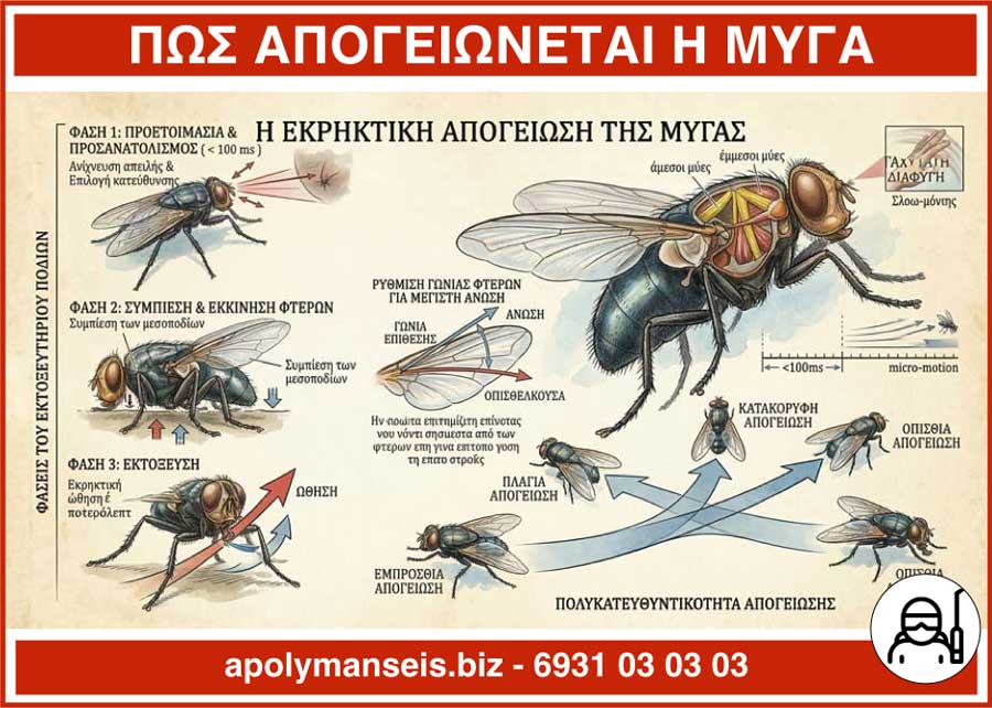 Η διαδικασία απογείωσης της μύγας - Infographic με τη βοήθεια Ai (Gemini)